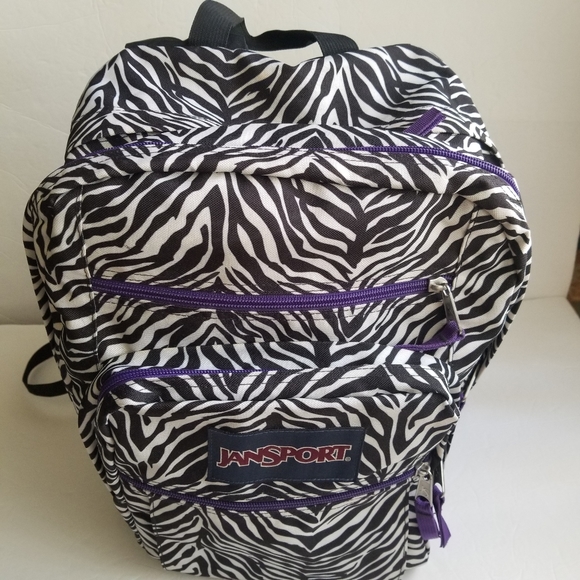 Jansport Bags Jansport Big Student Backpack Zebra Print Purple